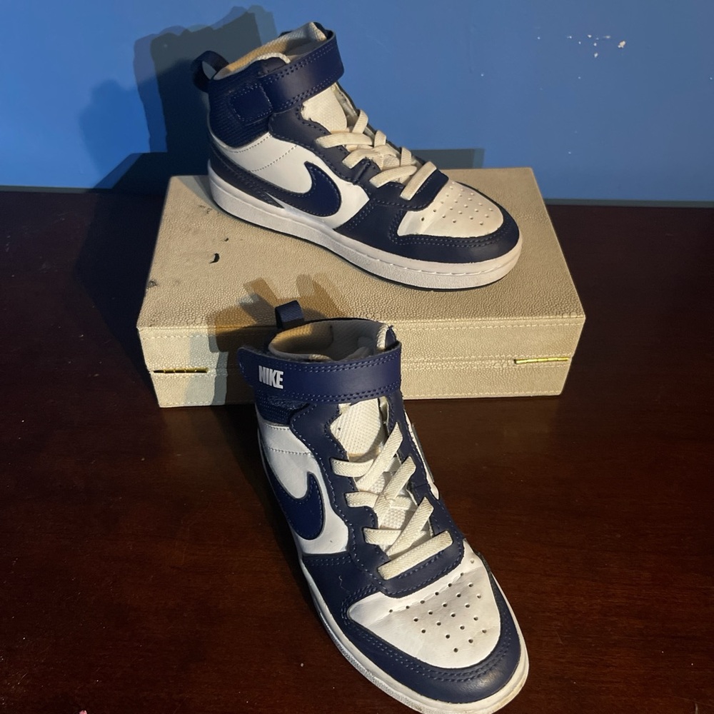 Nike Blue and White High-Top Sneakers